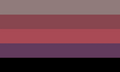 A pride flag with 5 horizontal stripes, they are gray, gray-brown, red-brown, purple and black.